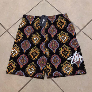 WOMENS WENDEL PAISLEY TERRY SHORTS BLACK SIZE XS